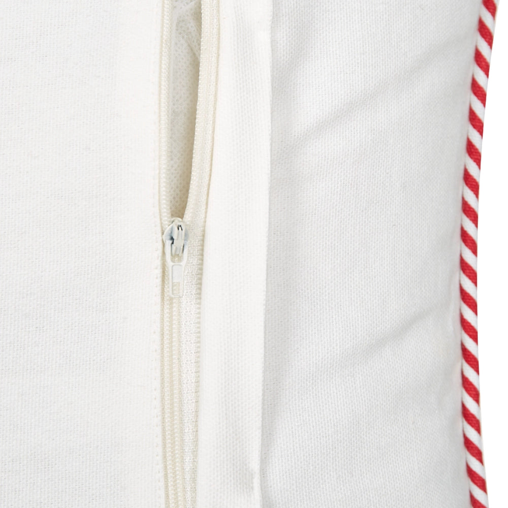 Cuscino decorativo in tessuto di velluto bianco 45 x 45 cm Motivo natalizio in cotone sfoderabile Soggiorno Camera da letto
