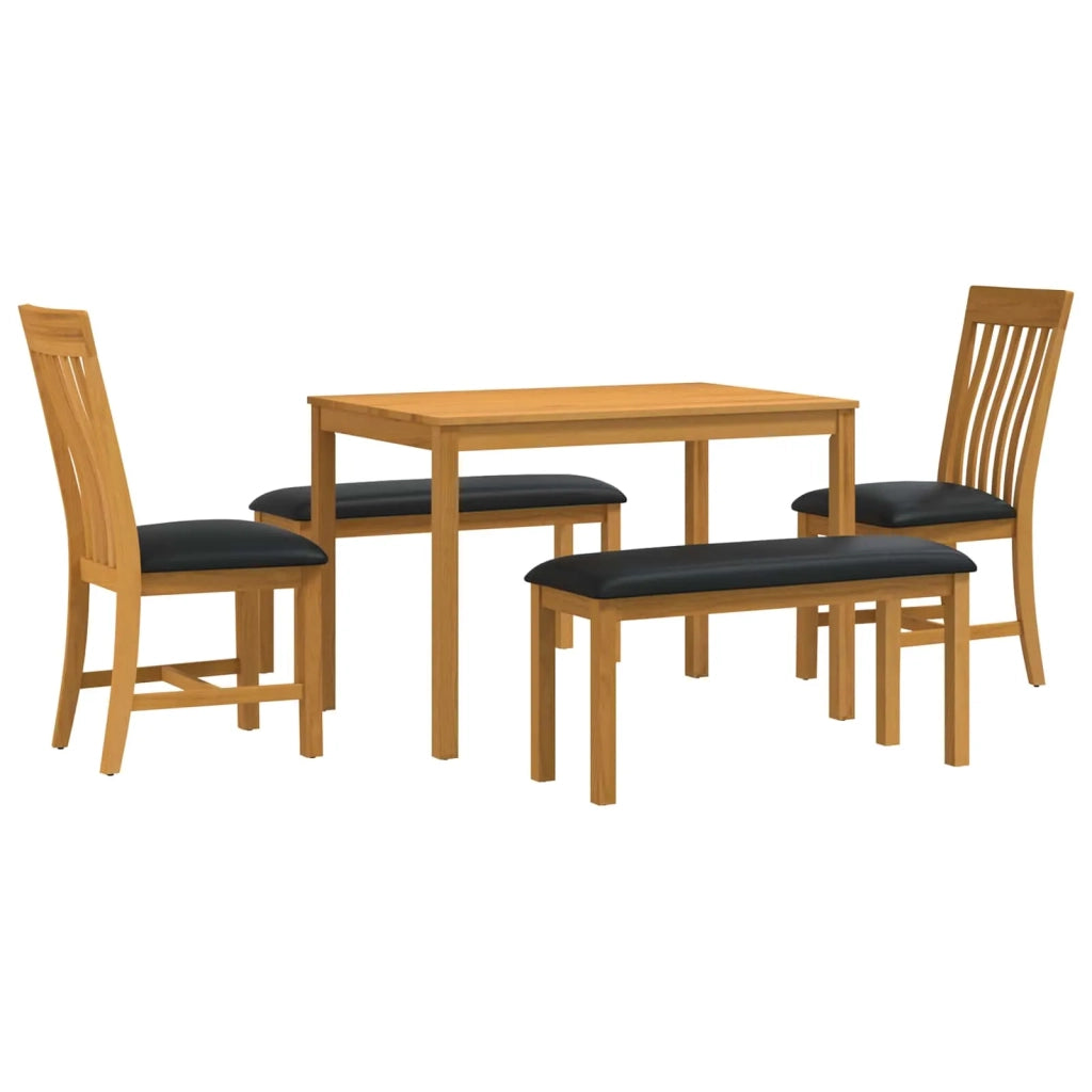 Set da pranzo 5 pz Nero Legno di Quercia Massello 3430286