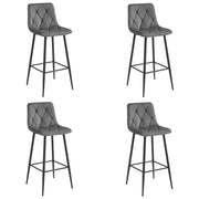 Sgabello Valora KODA in velluto grigio scuro con gambe nere x4