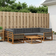 Set di divani da esterno con cuscino 7 pcs Naturale e Antracite 3382380