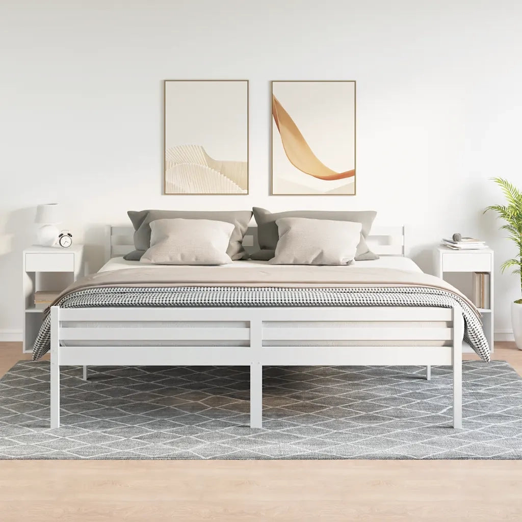 Comodini con Cassetto 2 pz-Set di 2 Tavolino da notte Bianchi 35x34x66,5 cm