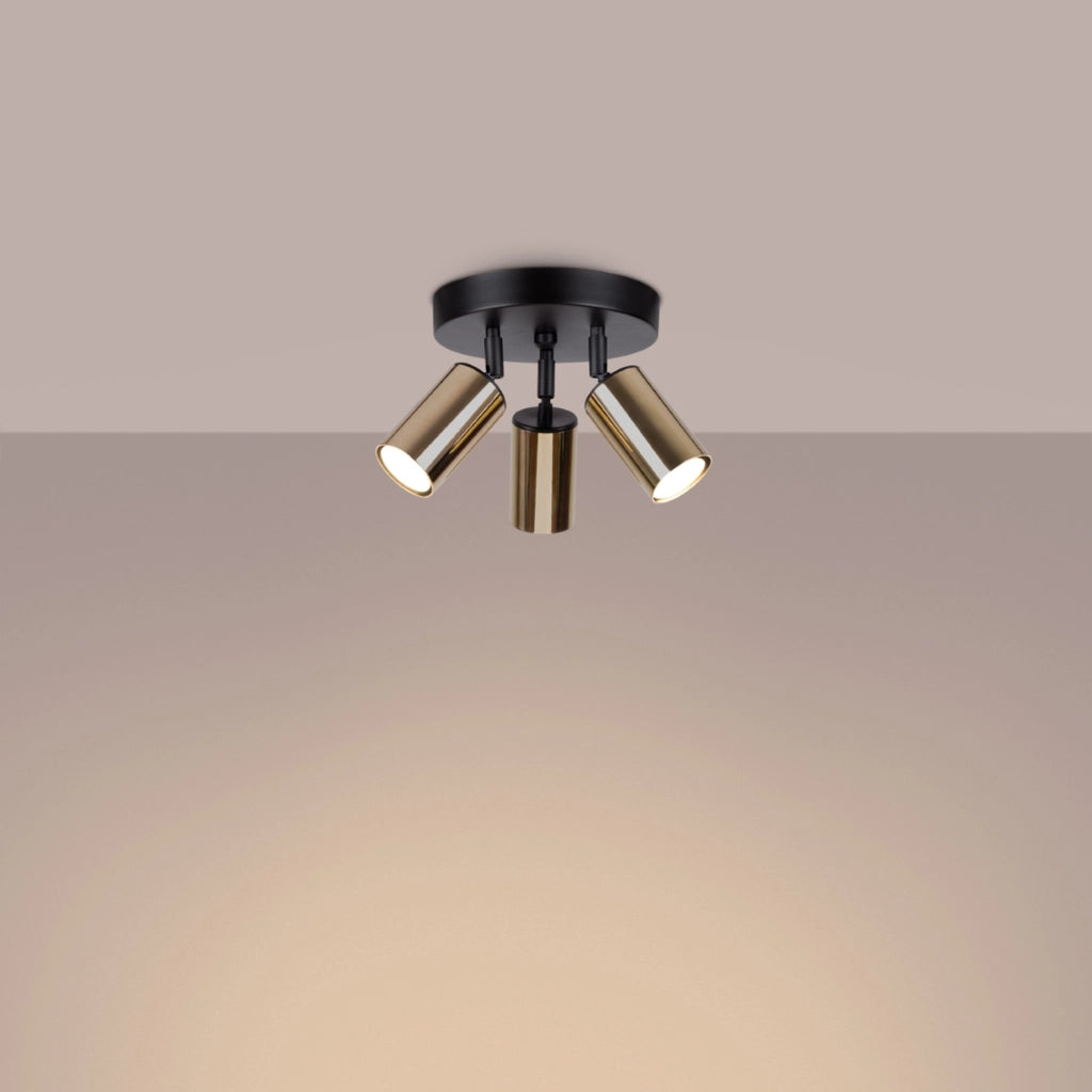 Lampada a tubo LED Winx Bittersweet Shimmer a 3 luci GU10, nero, oro e acciaio