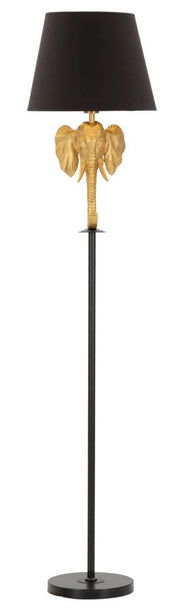 Lampada da Terra Elefante in Metallo e Tessuto - Design Unico Ø 37x164 cm