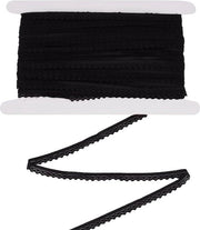 274 Metri Zwart Stretch Bordure con Trasformazione 10mm con Cintura Elastica per Crafting, Sartoria, Fai da Te, Regali e Matrimonio