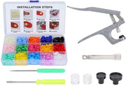 Impostatrice Professionale con Tang - Drukkers - Drukkerset con Tang - Fermo Velcro - Ricamo Abbigliamento - 15 Colori - Strumento Fermo Velcro