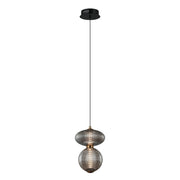 Lampada a sospensione NICO Italux vetro fumé nero LED 7W