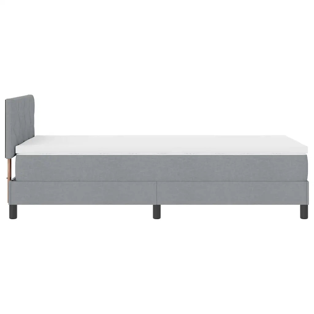 Letto a molle con materasso Grigio chiaro 100 x 200 cm Tessuto 3342261