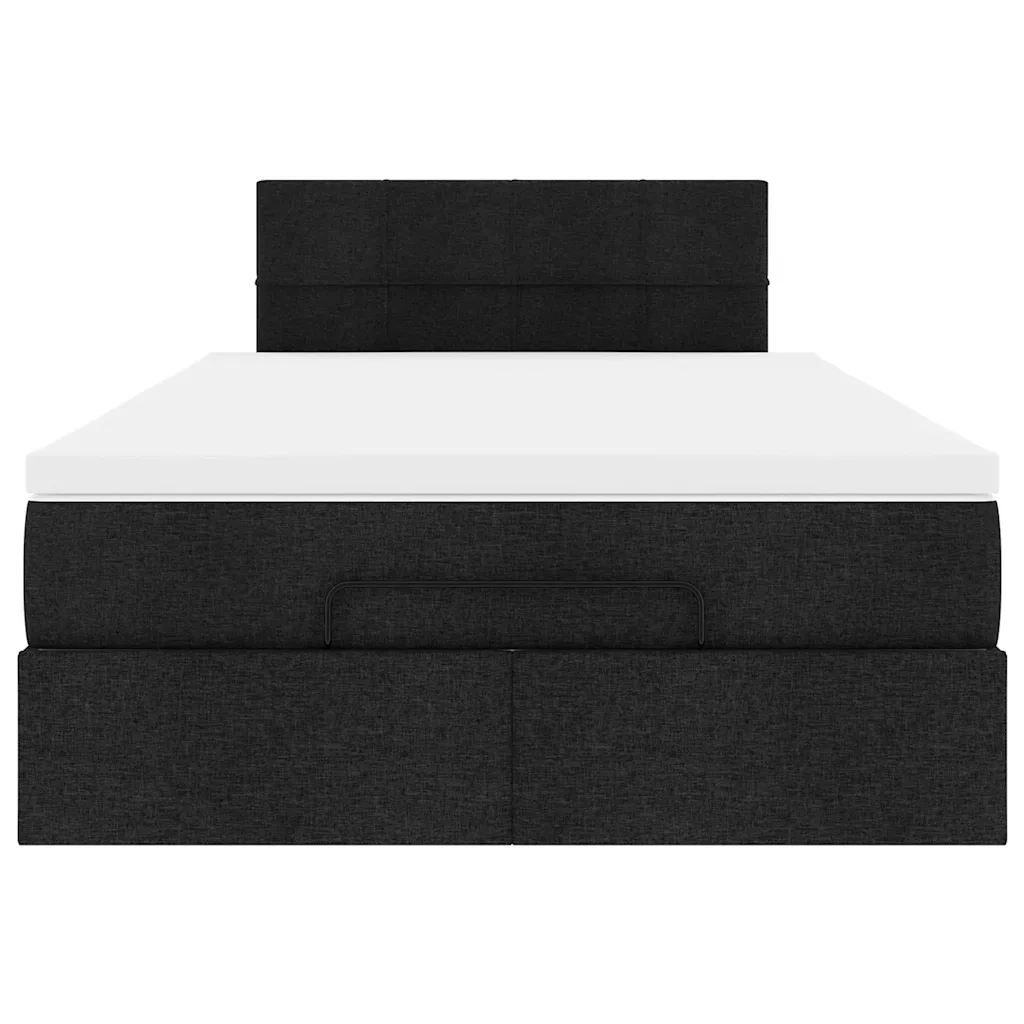 Pouf Letto con Materasso Nero 120x200 cm in Tessuto 3312300