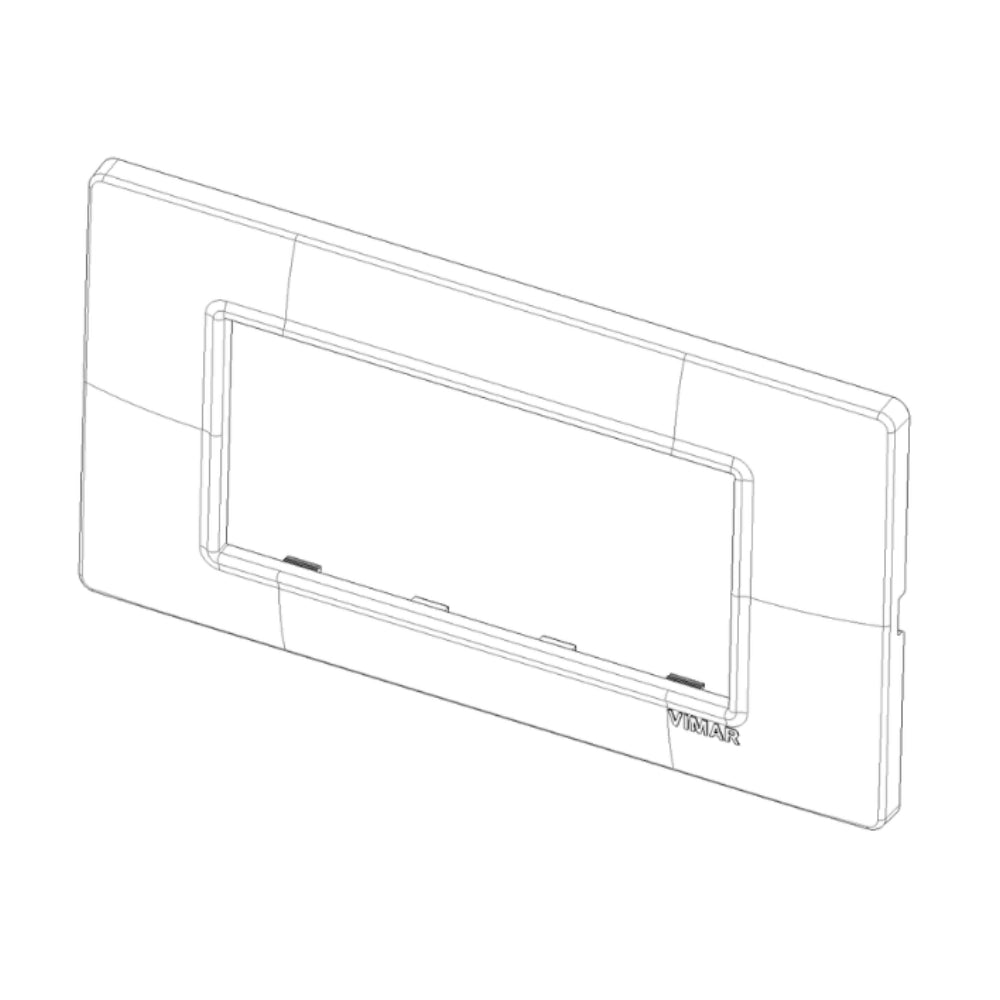 Placca classica 4 moduli serie plana vimar 14654 *** colore oro lucido, materiale plastica, confezione 1