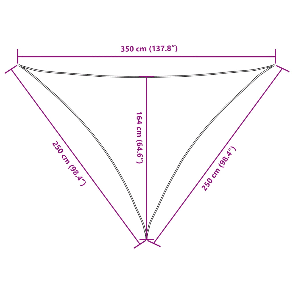 Parasole a Vela Oxford Triangolare 2,5x2,5x3,5 m Crema 135224