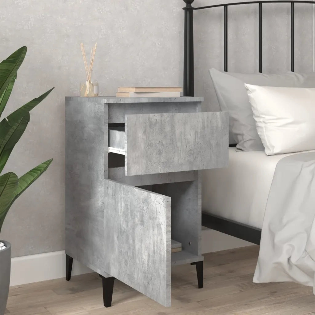Comodini 2 pz-Set di 2 Tavolino da notte Grigio Cemento 40x35x70 cm 549305