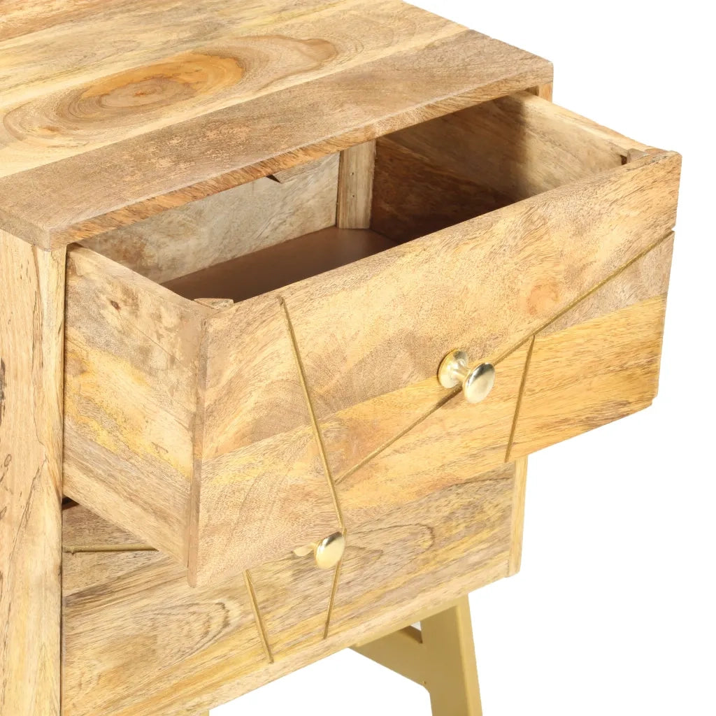 Comodino 40x30x50 cm in Legno Massello di Mango 285876