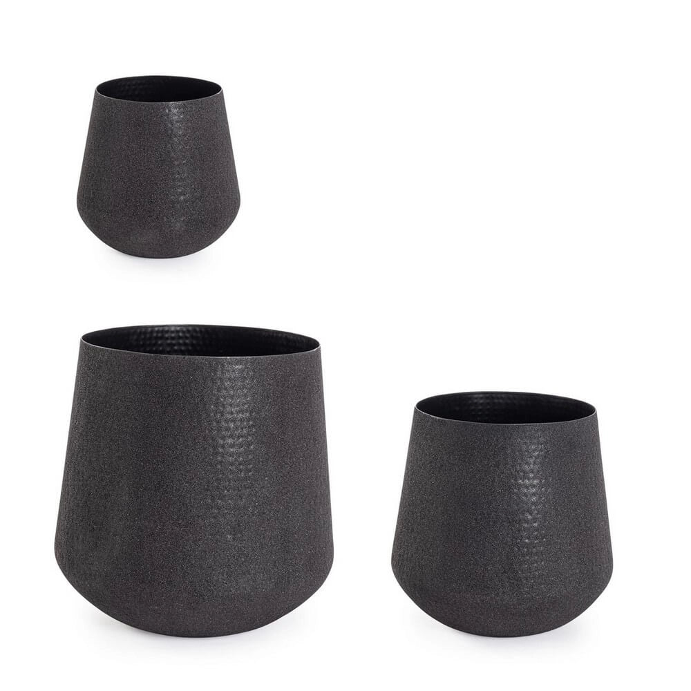 Set di 3 Porta Vaso in Metallo con Finitura Smaltata Opaca - FRESH