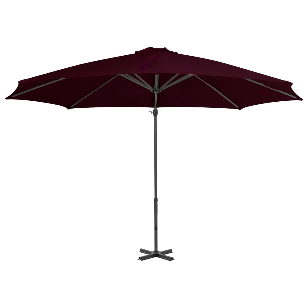 Ombrellone a braccio con palo in alluminio da 300 cm rosso bordeaux 02_0008499