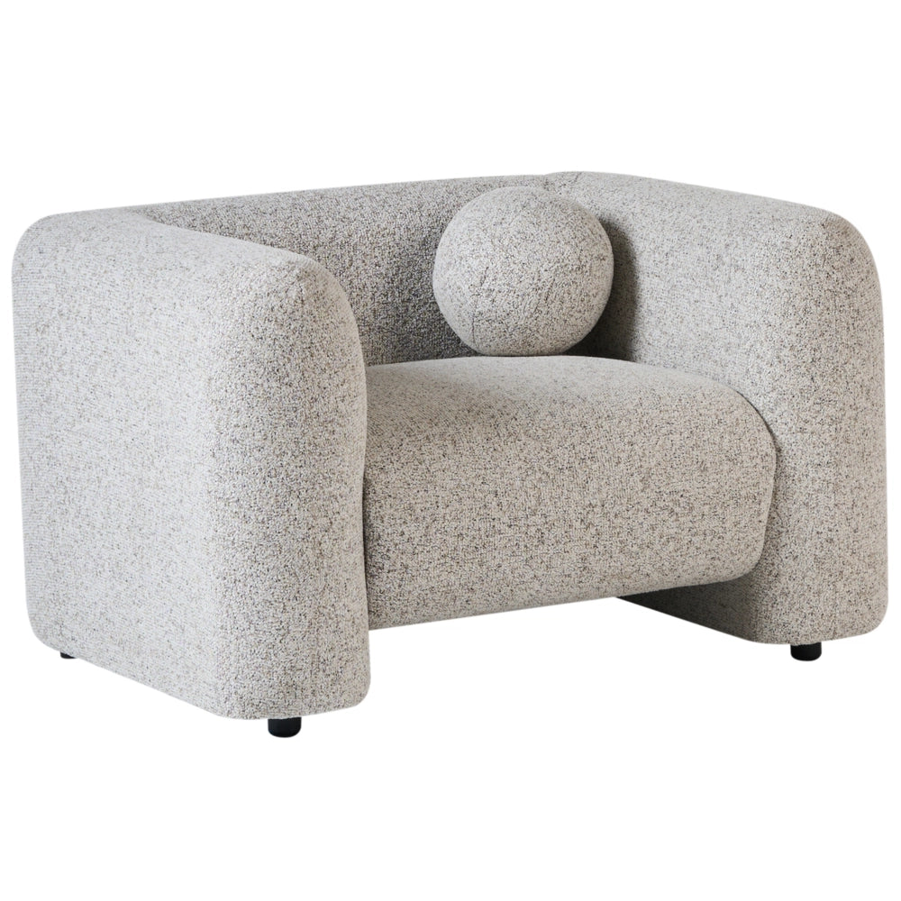 Set da salotto composto da divano a 5 posti e 2 poltrone in tessuto bouclè beige con cuscini aggiuntivi stile glamour retrò soggiorno