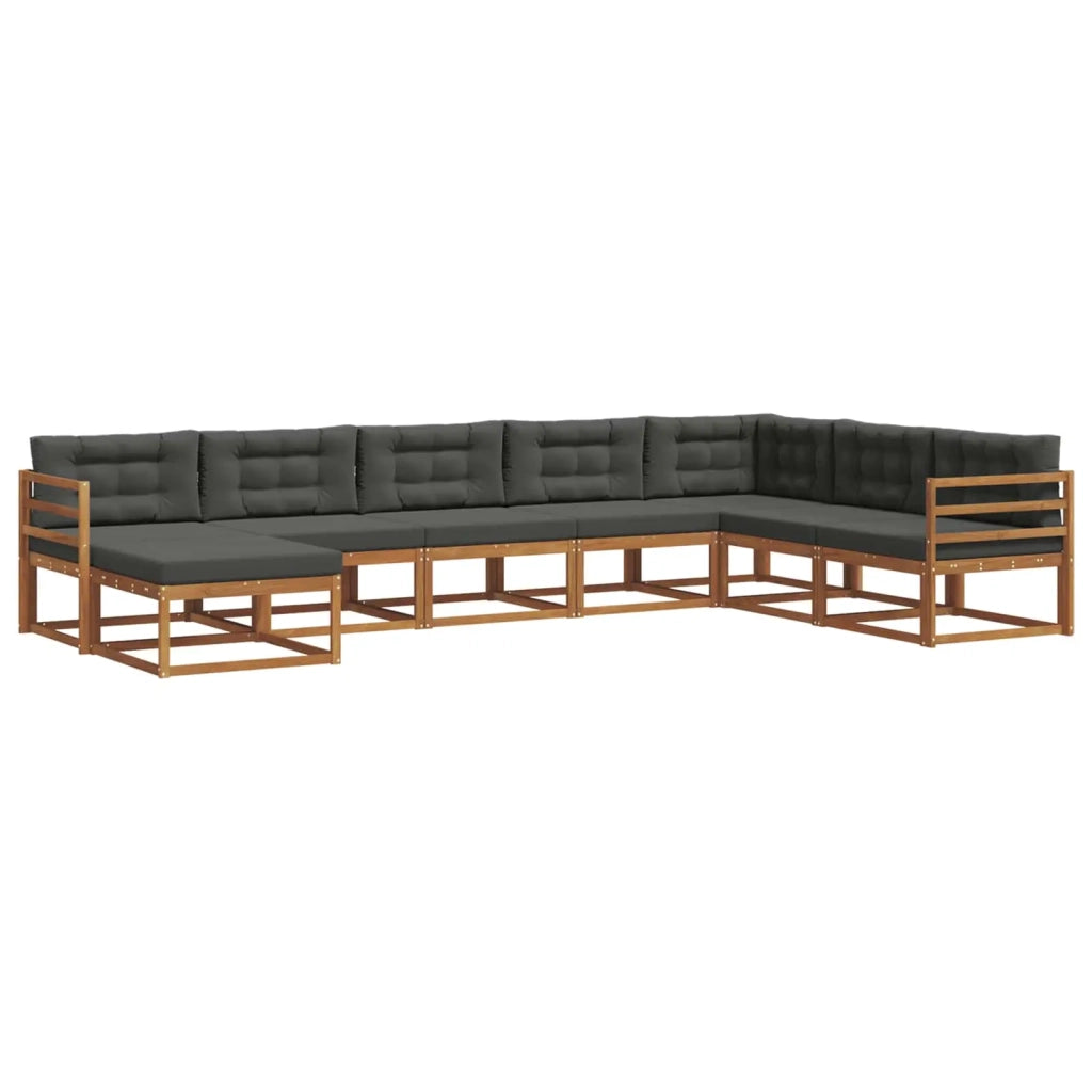 Set di divani da esterno con cuscino 8 pcs Naturale e Antracite 3367985