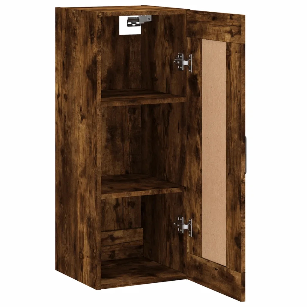 vidaXL Mobile a Parete Rovere Fumo 34,5x34x90 cm in Legno Multistrato