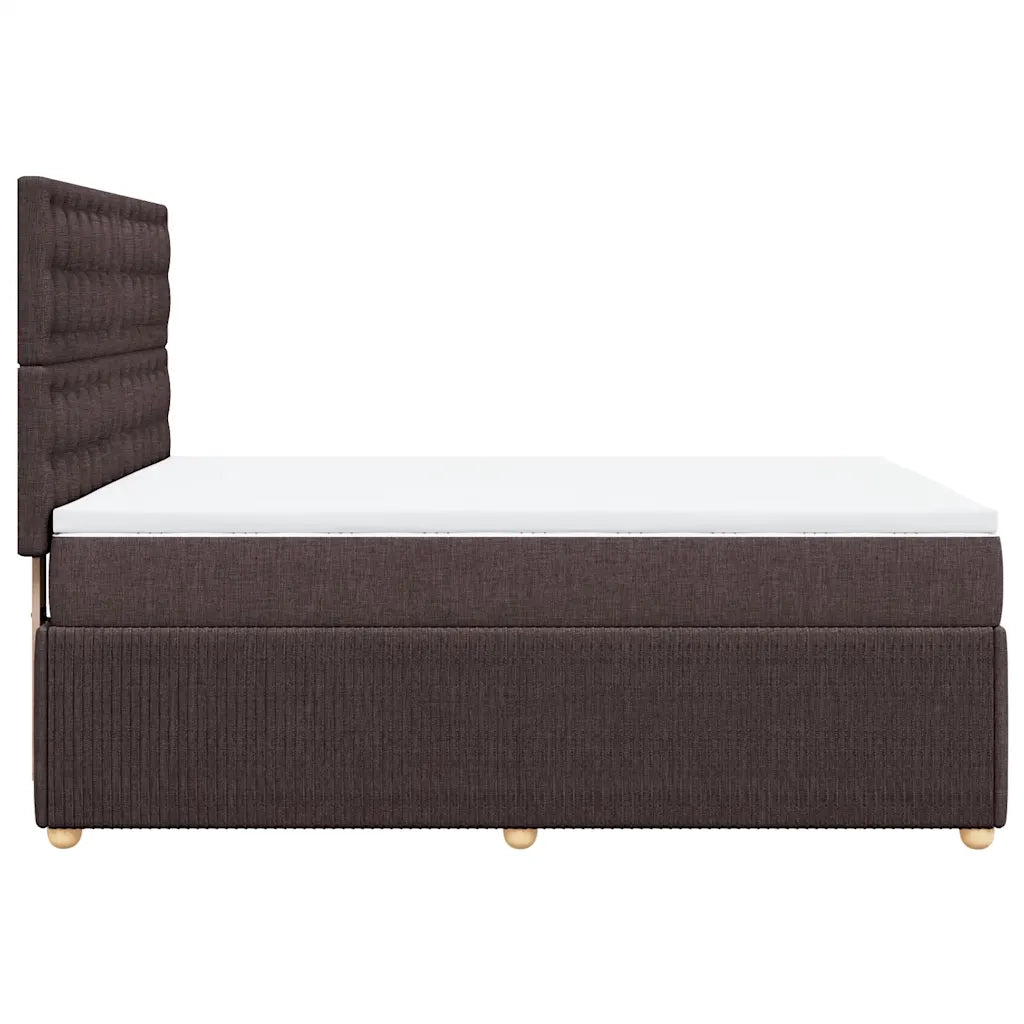 vidaXL Giroletto a Molle con Materasso Marrone Scuro 140x190cm Tessuto