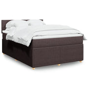 vidaXL Giroletto a Molle con Materasso Marrone Scuro 140x190cm Tessuto