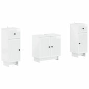 Set di Armadi da Bagno da 2 Pezzi EDE Bianco Lucido 3417985