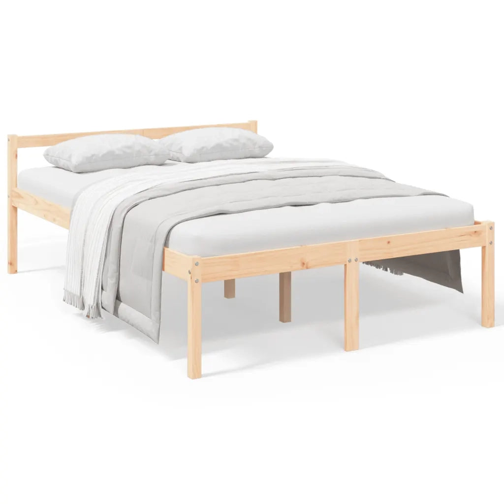 Letto per Anziani 135x190 cm Double in Legno Massello di Pino 810589