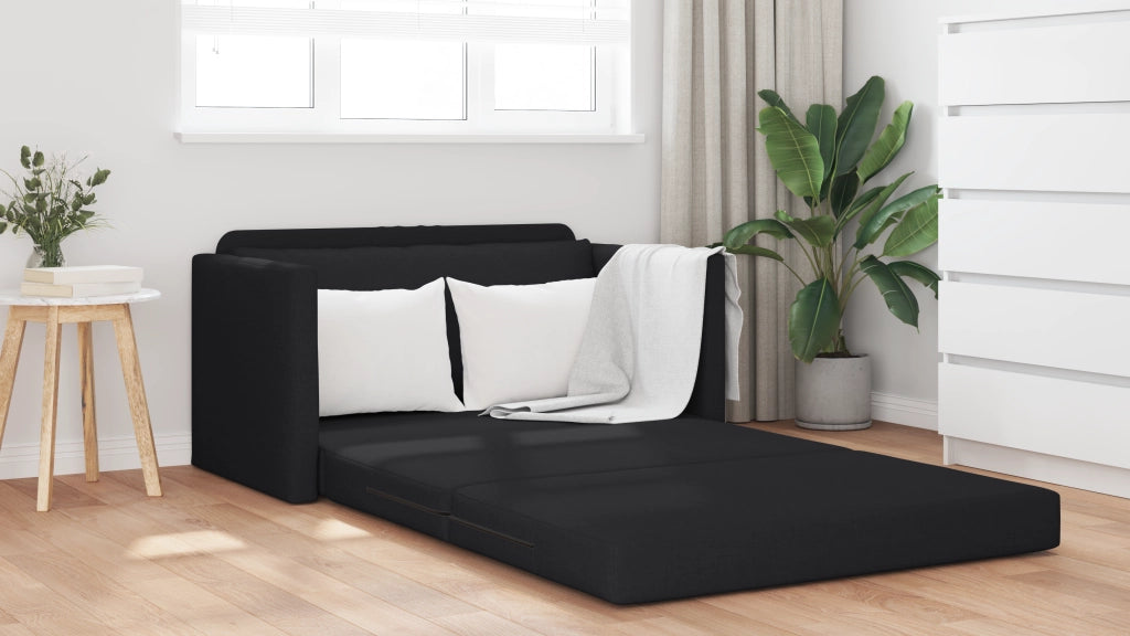 Divano letto 2-in-1 Nero 124x71x78 cm Tessuto