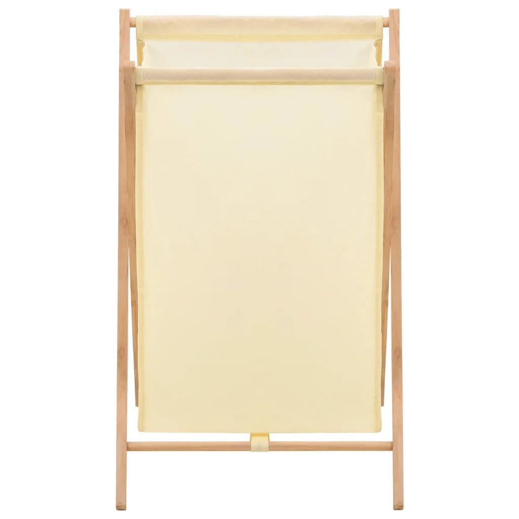 Portabiancheria in Legno di Cedro e Tessuto Beige 42x41x64 cm CFW4951017