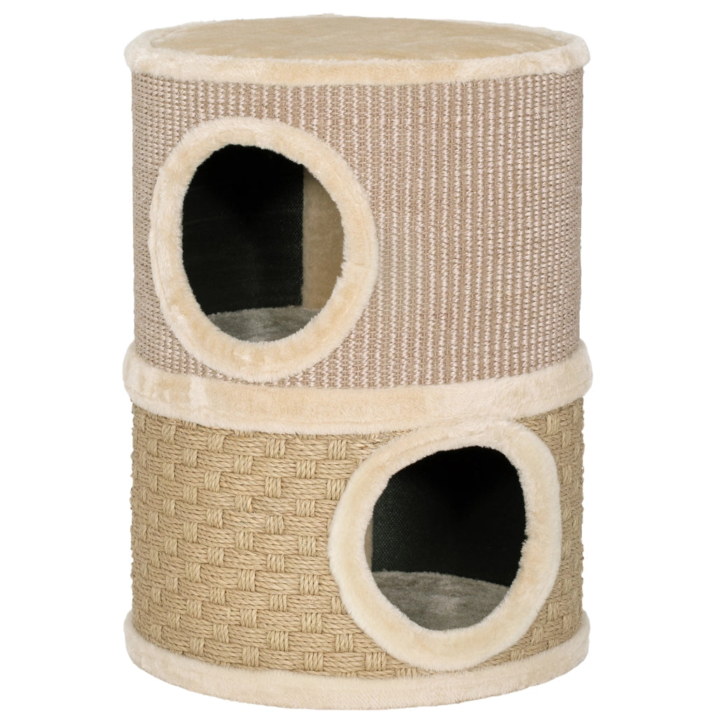 Tiragraffi per gatto con erba gatta e sisal ¨C zephmum ¨C 35,5x35,5x49cm kaki
