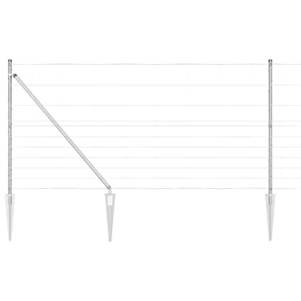 Palo della recinzione Zincato 50 x 1,2 m Acciaio