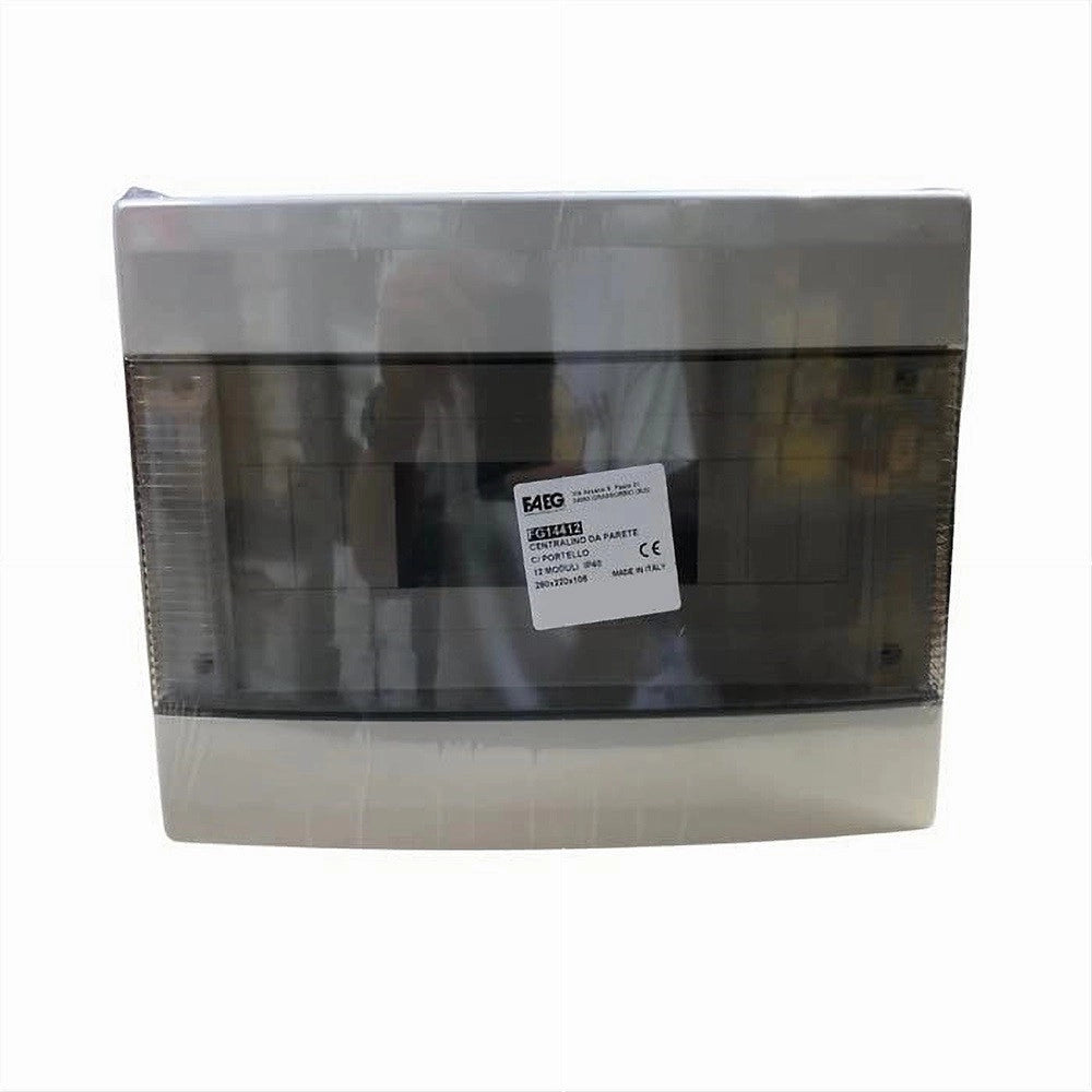 Trade Shop - Centralino Da Parete 12 Moduli Ip40 Con Portello Trasparente Fumè Grigio Fg14412 -