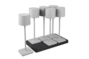 Set 6 lampade da tavolo ricaricabili con base grigie FERNANDEZ