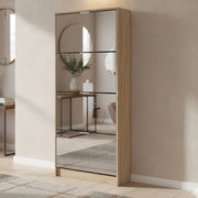 Mobile Portascarpe Pentone, Scarpiera 8 Ripiani, 67x28x155.5h cm Marrone Rovere