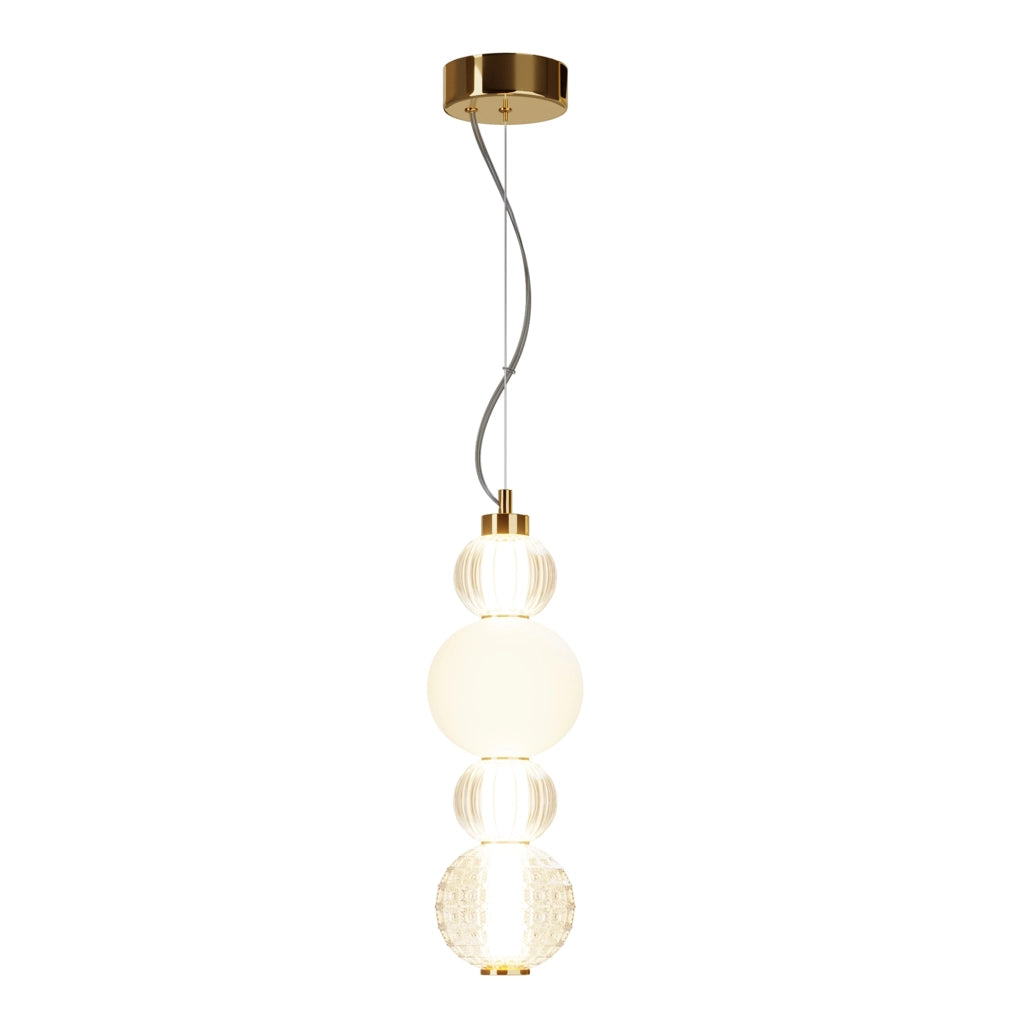 Maytoni Sospensione contemporanea Collar 1 luce LED integrato oro metallo vetro