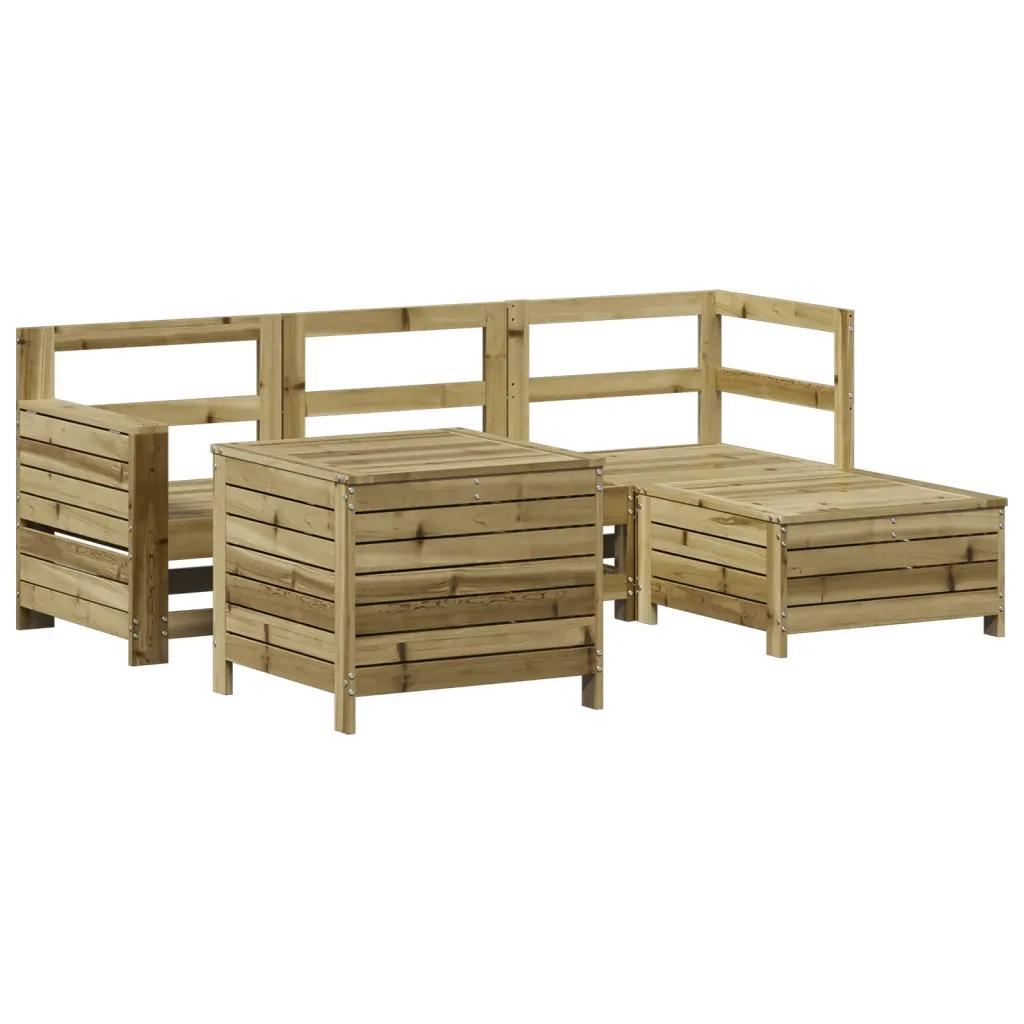 Set Divani da Giardino 5 pz in Legno Impregnato di Pino 3250487