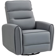 Poltrona Relax Reclinabile con Poggiapiedi in Tessuto Grigio ¨C zephmum ¨C Base Girevole