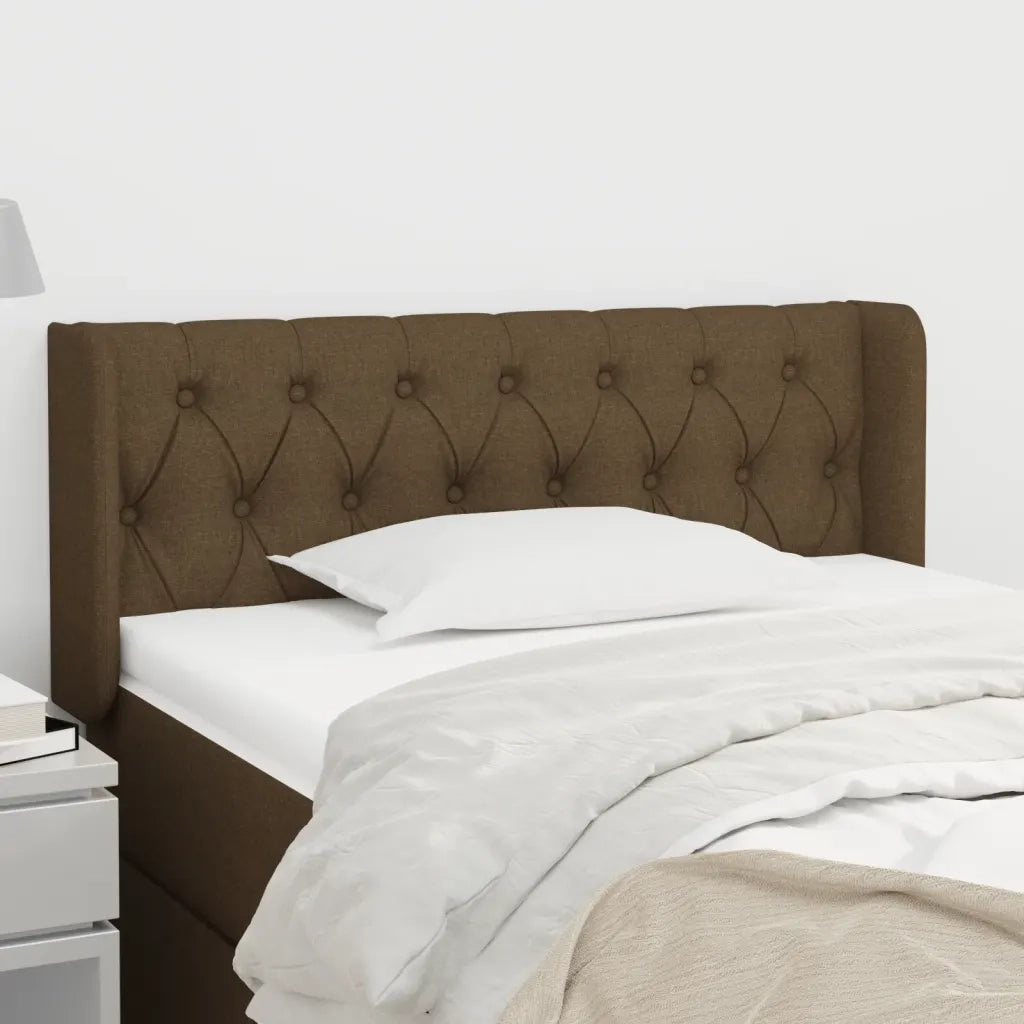 Testiera ad Orecchio Marrone Scuro 103x16x78/88 cm in Tessuto 3119097