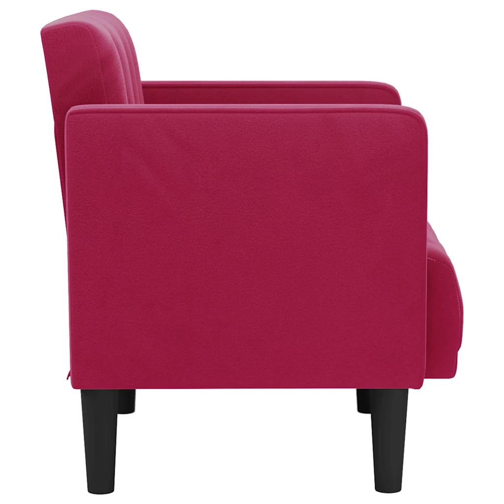 Divano Sedia con Braccioli Rosso Vino 53 cm in Velluto