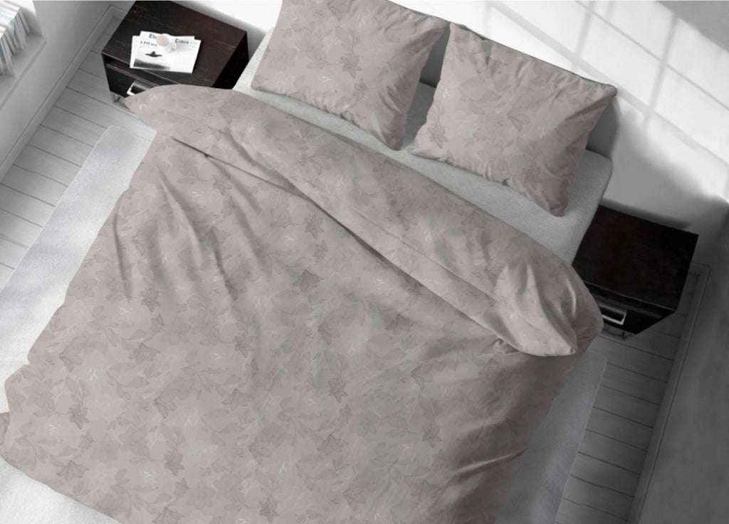 Sacco Copripiumino In 100% Cotone Made Italy Disegno Moderno Lily - Piazza E Mezza - Beige
