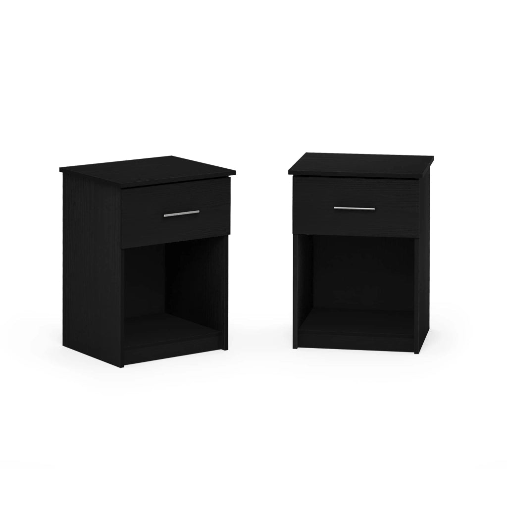 Set di due comodini in legno composito, stile americano