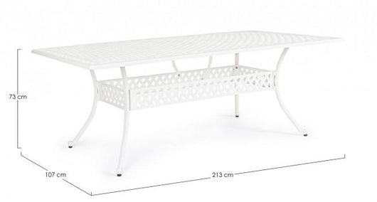 Tavolo da Giardino 213x107x73 cm in Alluminio Bianco