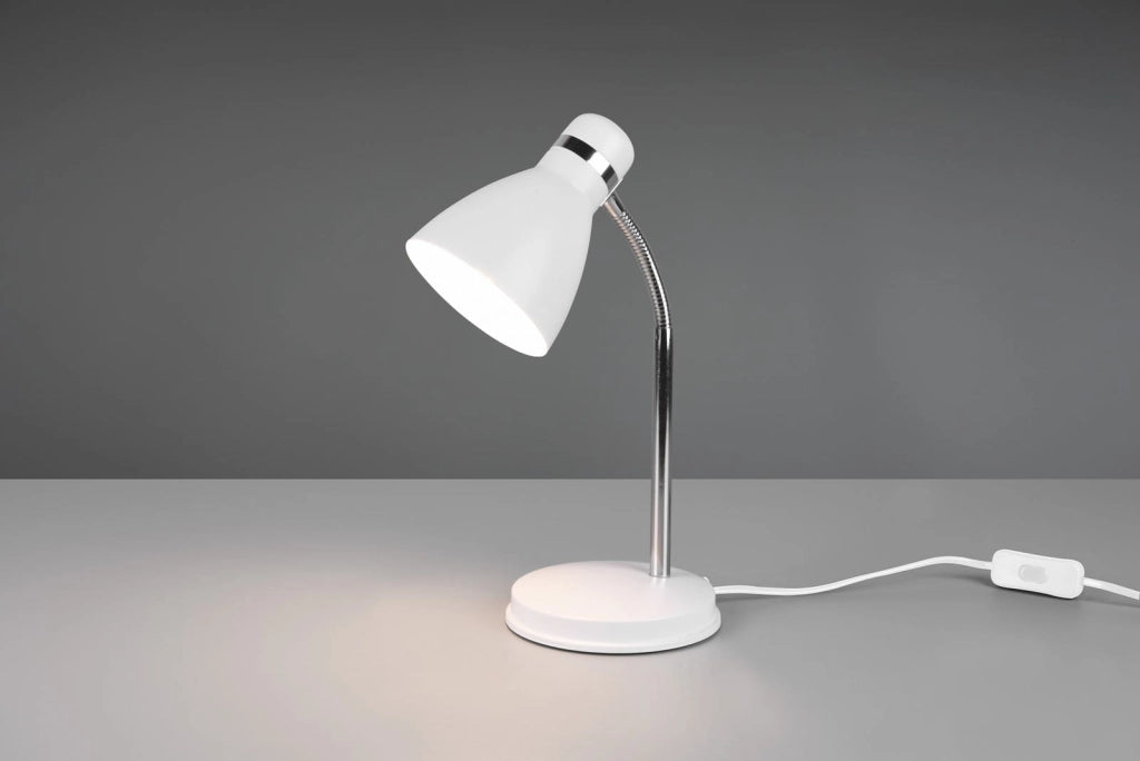 Lampada da scrivania HARVEY bianca metallo E27 RL 33cm