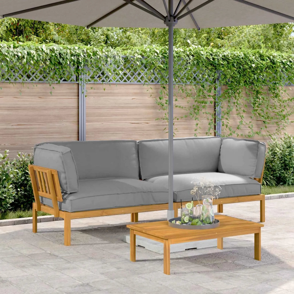 Set di divani con cuscino 2 pcs Grigio Legno di Acacia Massello 3418525