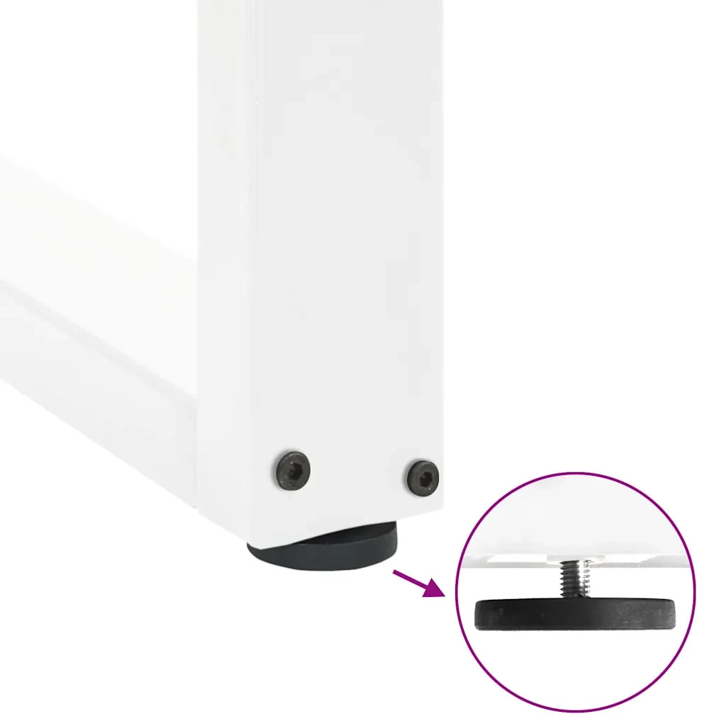Gambe per tavolo da pranzo a forma di U 3 pz bianche 90x(72-73) cm in acciaio