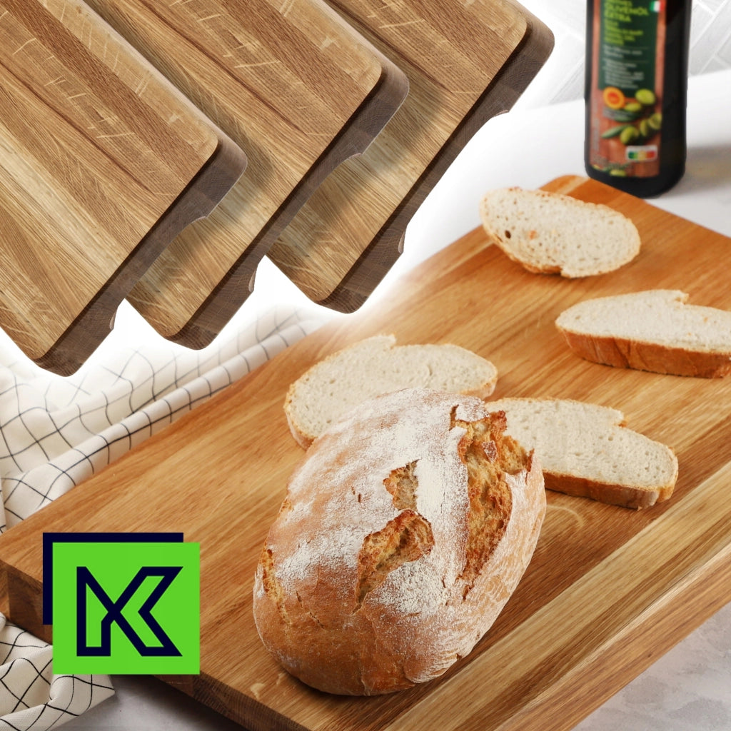 Tagliere da cucina in legno KADAX 45x30cm per servire, in rovere, blocco grande