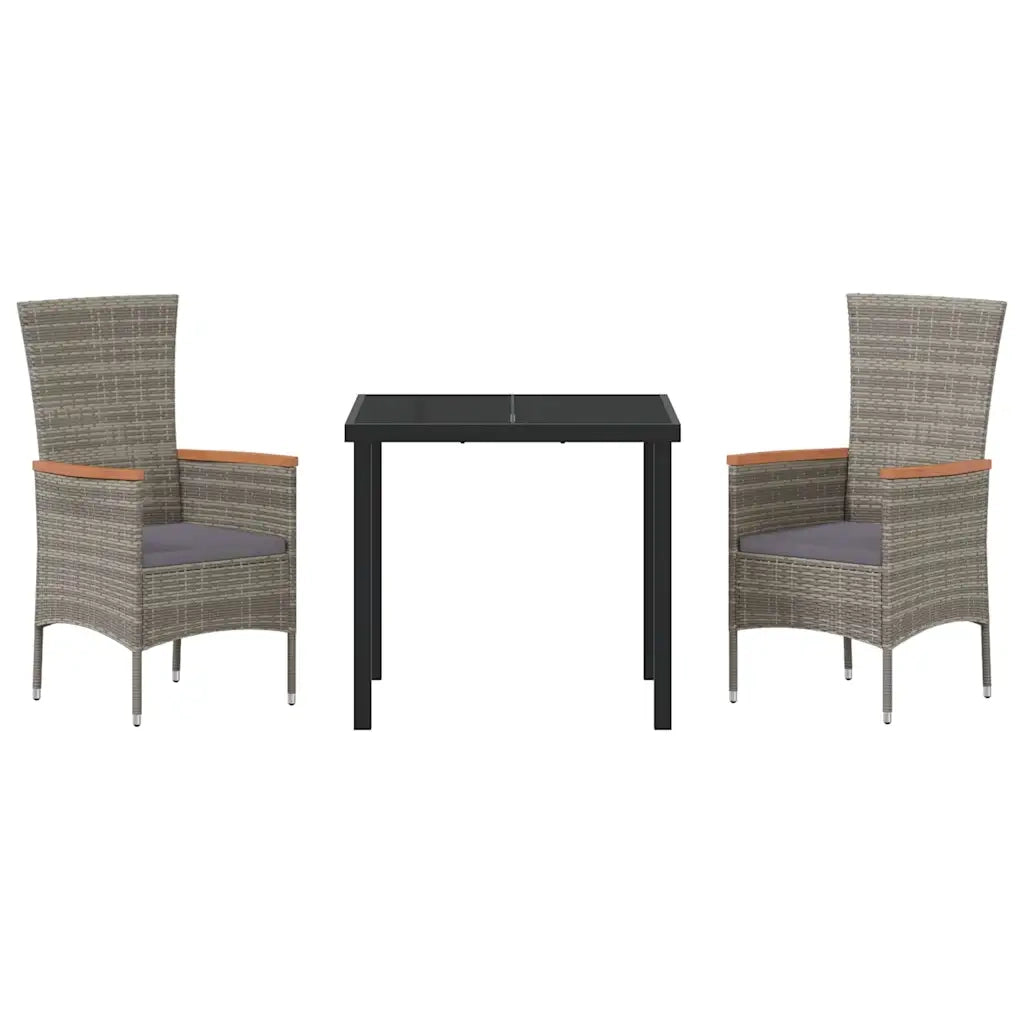 Set da Pranzo per Giardino con cuscino 3 pcs Grigio 3379429