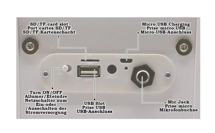 Altoparlante Bluetooth portatile alla moda con microfono ed effetti di luce iParty LEXIBOOK