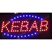 Trade Shop - Insegna Luminosa A Led Con Scritta Kebab Con Ganci 50 X 25 Cm 220v -