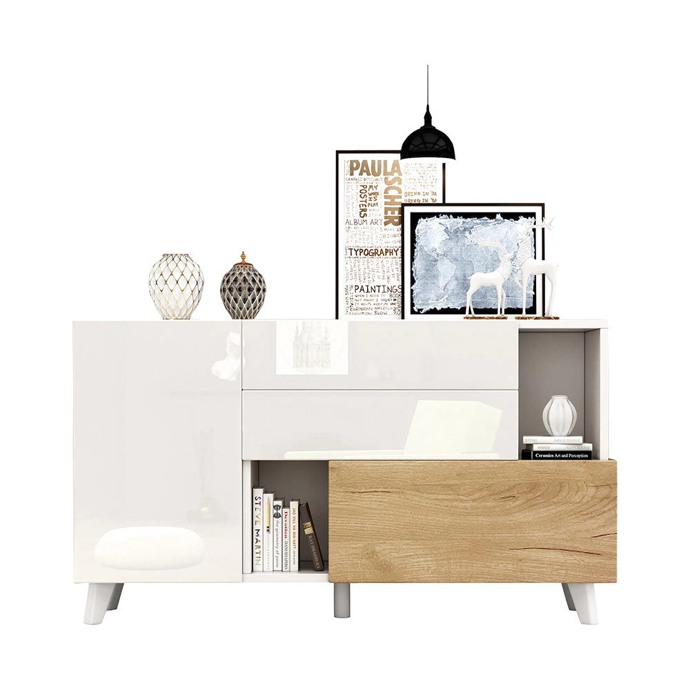 Buffet - Xylo - bianco legno spazio stoccaggio moderno