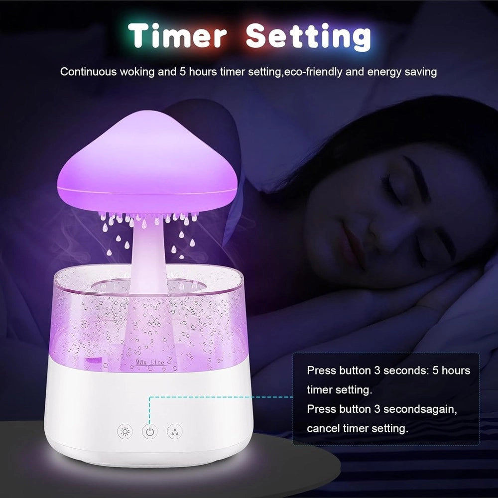 Trade Shop - Umidificatore Nuvola Di Pioggia Diffusore Oli Essenziali Aromaterapia Con 7 Luci -