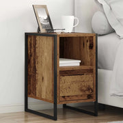 Comodino con cassetto 2 pcs Legno vecchio 39,5 x 30 x 50 cm